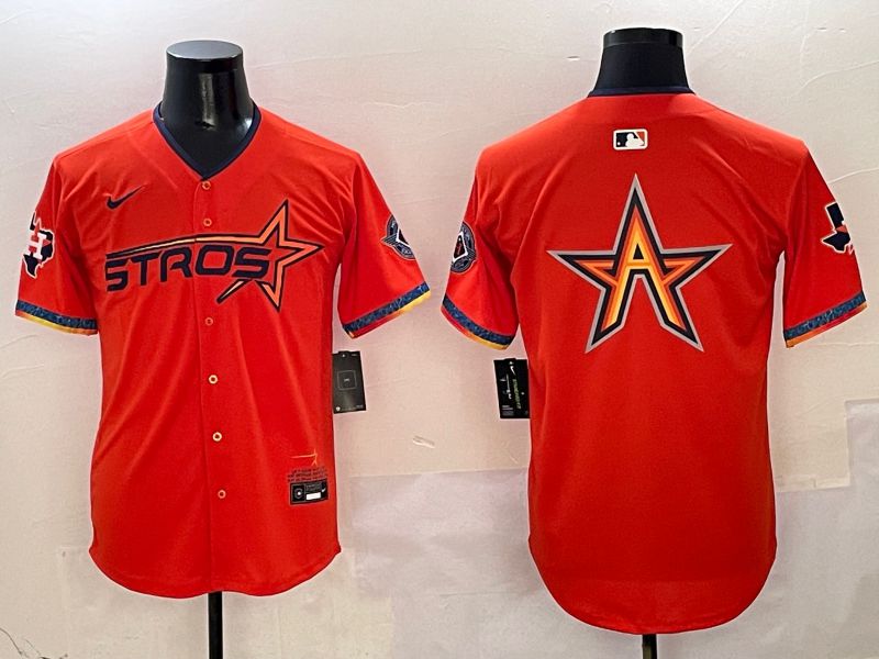 Men Houston Astros Blank Orange Five generation Joint Name 2025 Nike MLB Jersey style 4